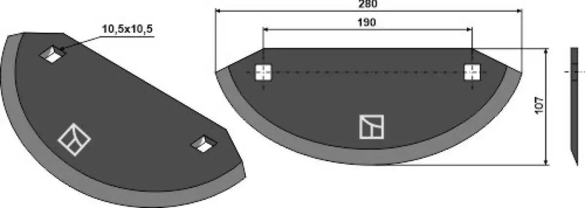 Futtermischwagenmesser - Hartmetall beschichtet